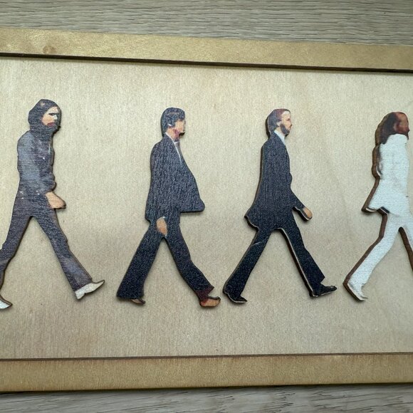 The Beatles Framed Abbey Road Portrait Wood - Picture 3 of 3